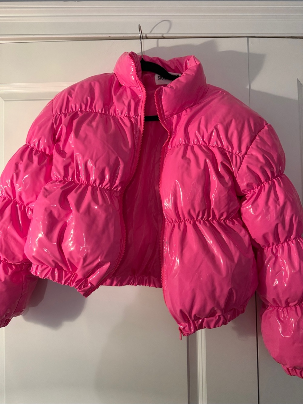 Steve Madden pink puffer jacket